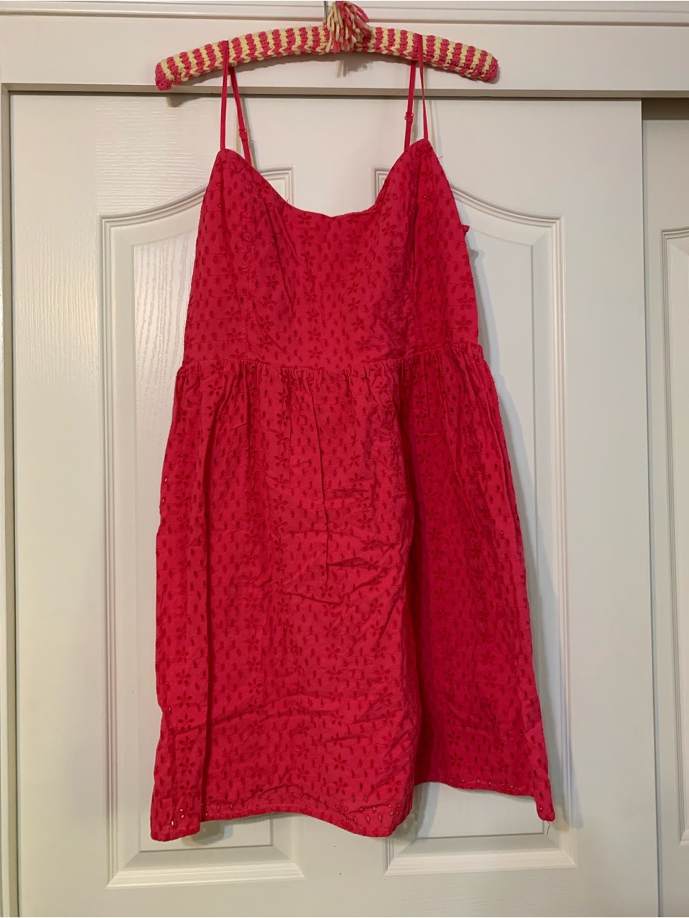 Old Navy Pink Eyelet Spaghetti Strap Mini Dress